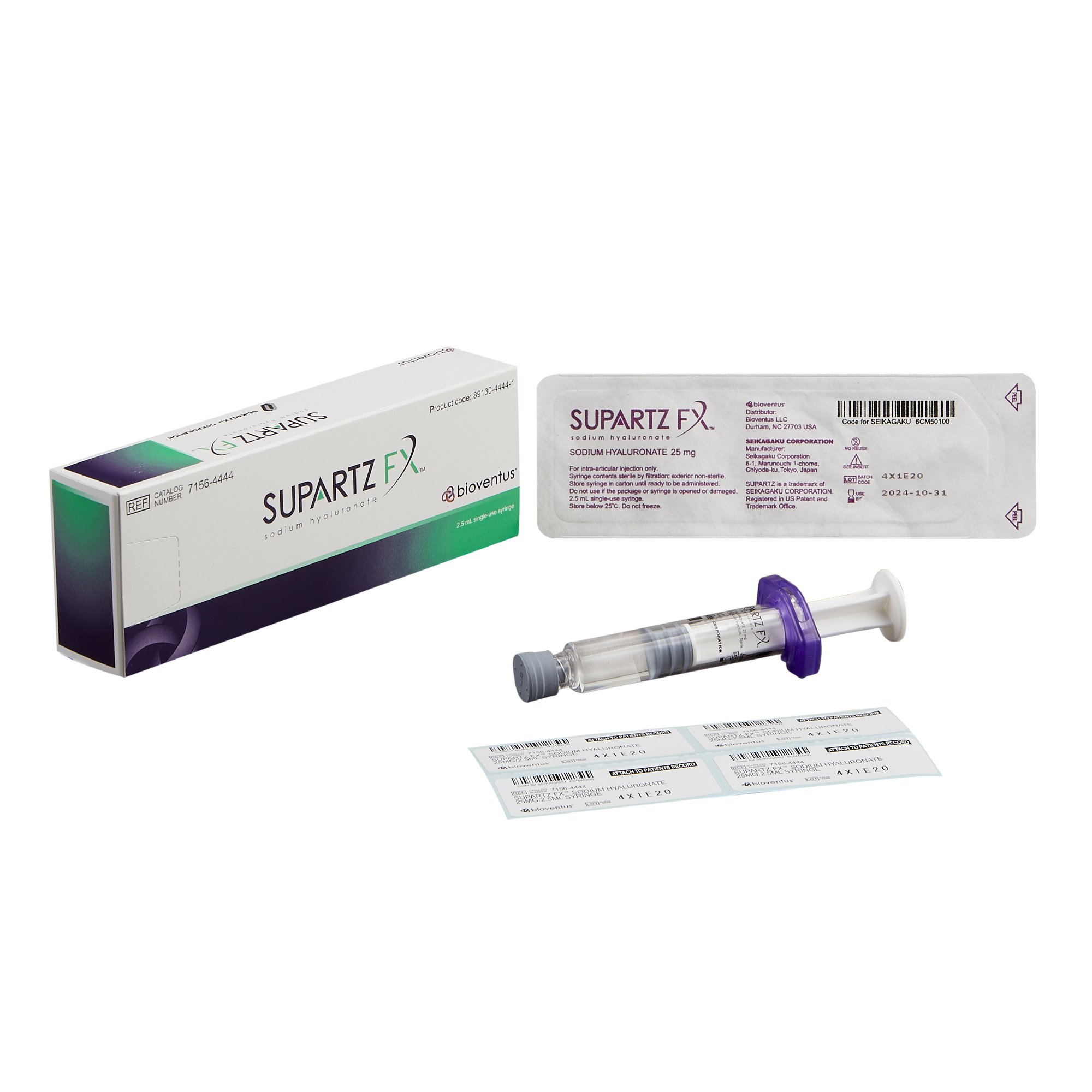 Supartz FX™ Sodium Hyaluronate 10 mg / mL Injection 2.5 mL by Bioventus  ID 7156-4444